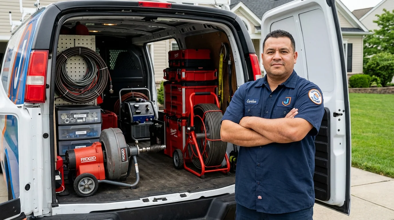 Professional drain cleaning equipment and Johns Plumbing LLC plumber in Pacifica