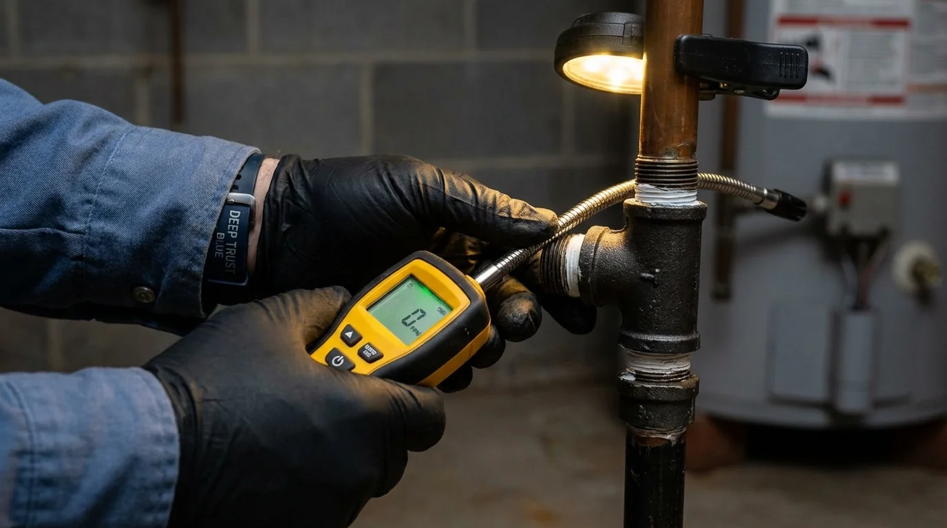 Gas leak detection with electronic sniffer by Johns Plumbing LLC in Pacifica