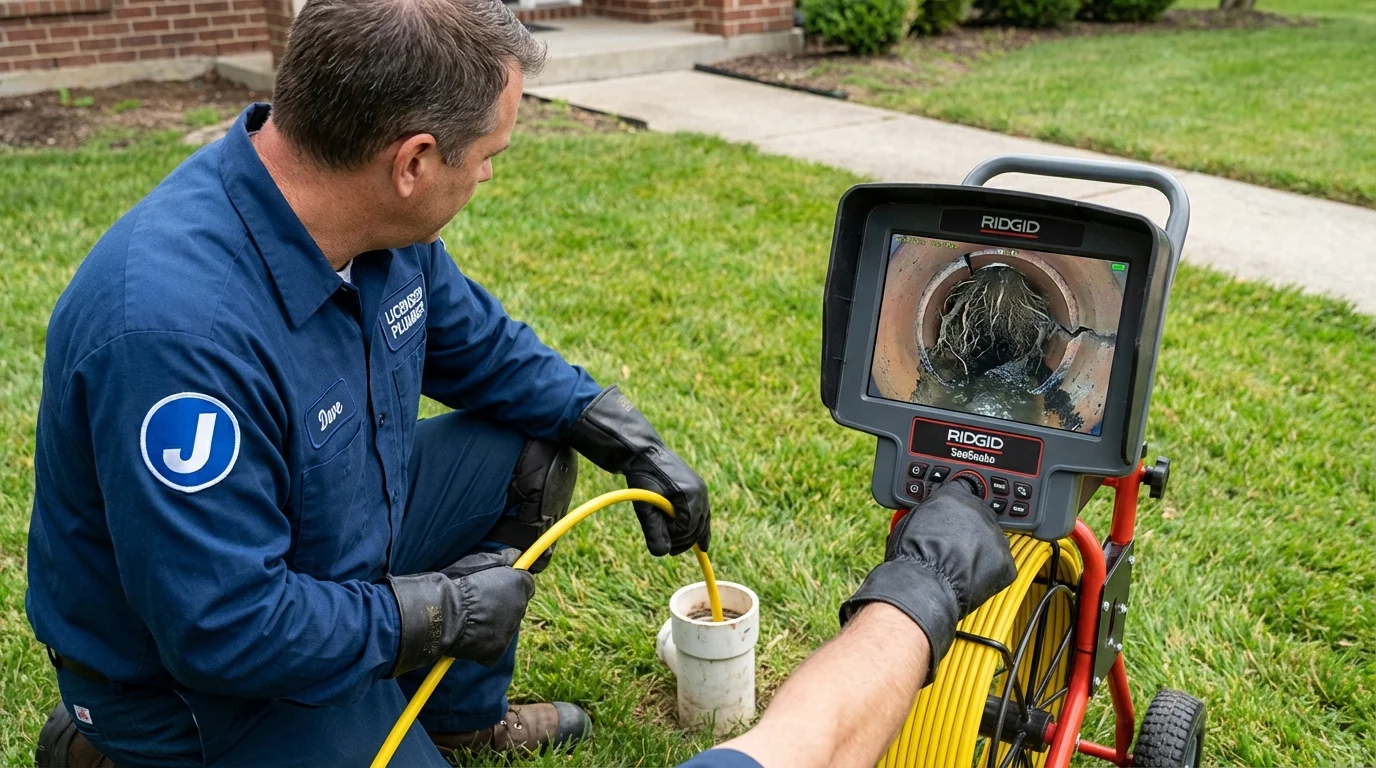 Sewer camera inspection being performed by Johns Plumbing LLC in Pacifica