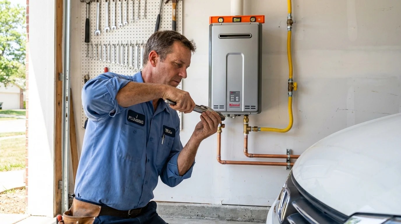 Tankless water heater installation by a Johns Plumbing LLC plumber in Pacifica